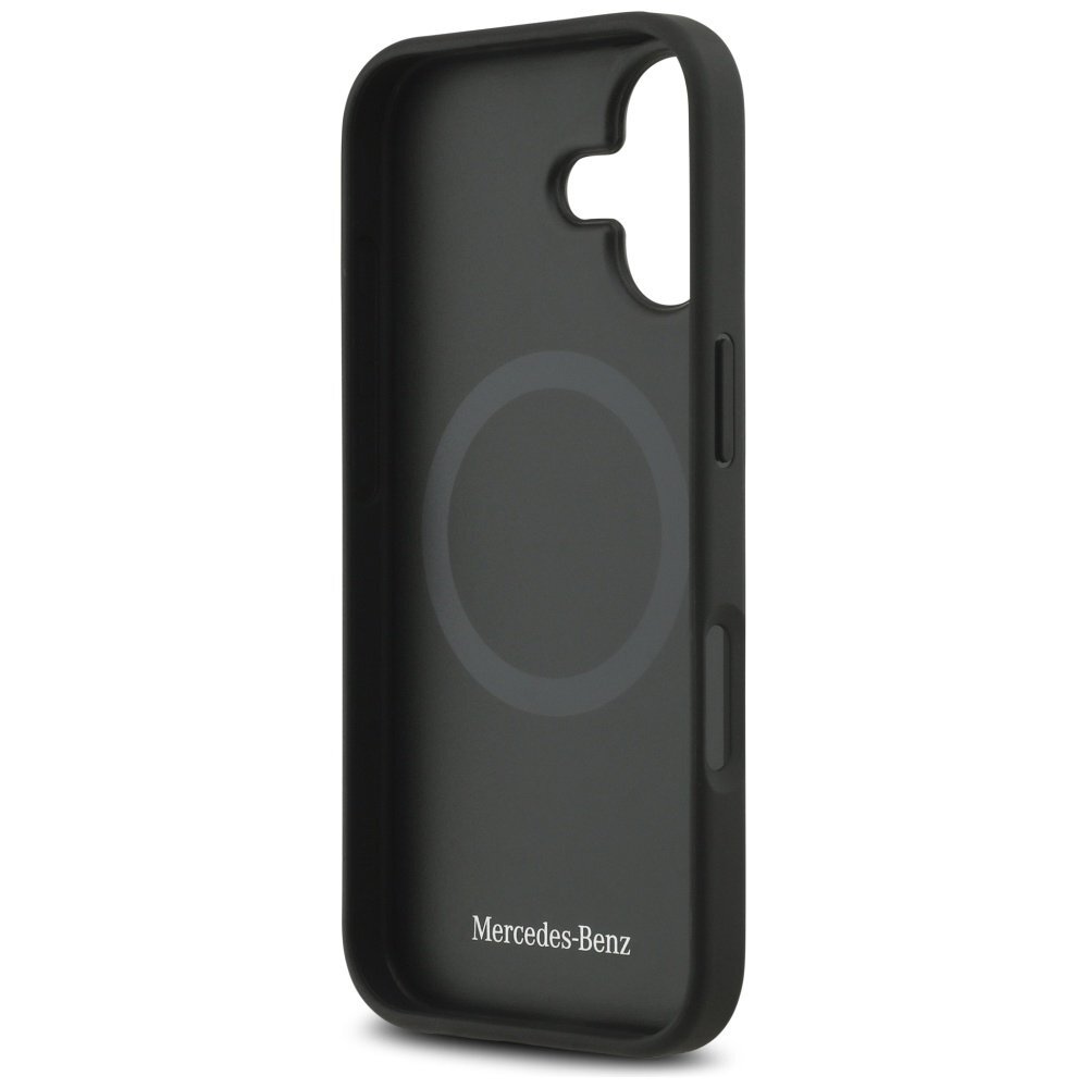 iPhone 17 dėklas Mercedes Leather Large Laurel Leave, MagSafe – juodas 6