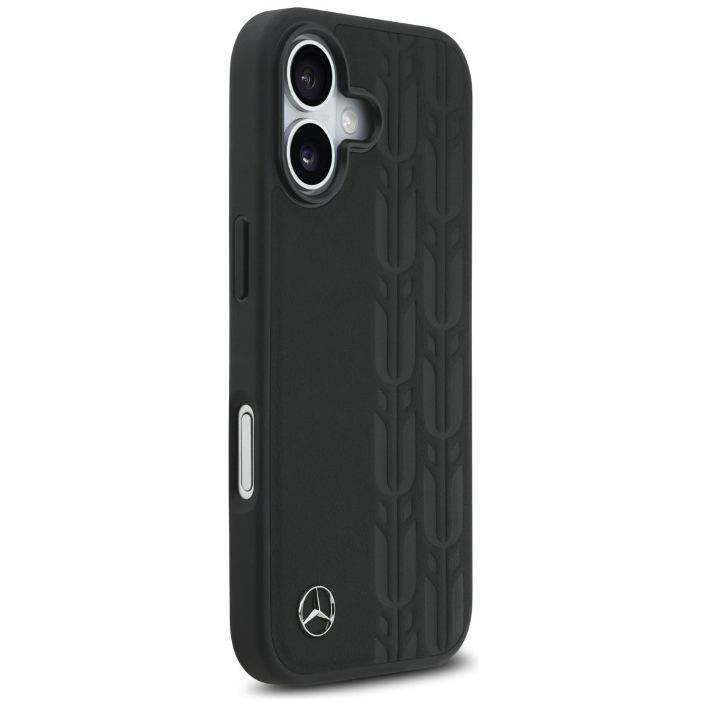 iPhone 17 dėklas Mercedes Leather Laurel Leaves, MagSafe – juodas 3