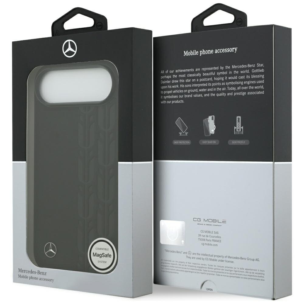 iPhone Air dėklas Mercedes Leather Laurel Leaves, MagSafe – juodas 7