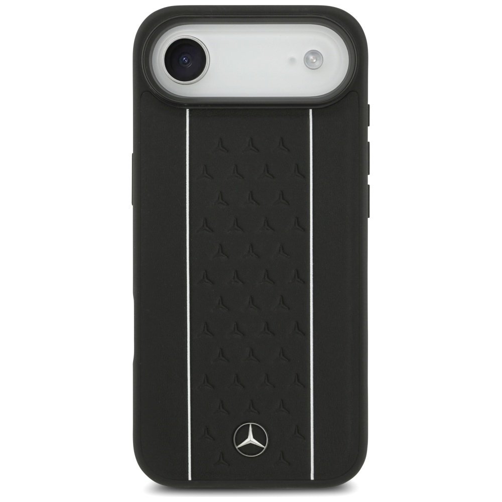 iPhone Air dėklas Mercedes Leather Star Pattern Stripes, MagSafe – juodas 2