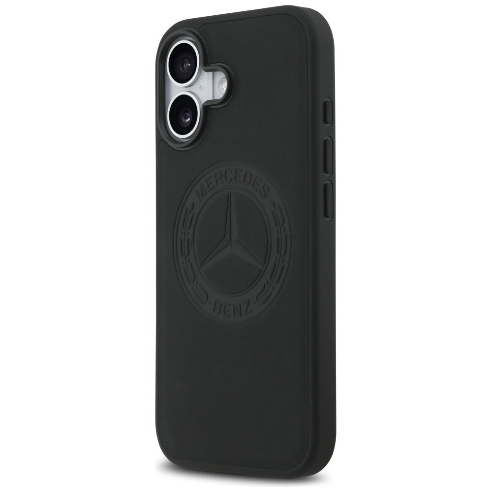 iPhone 17 dėklas Mercedes Leather Vintage Logo, MagSafe – juodas 1