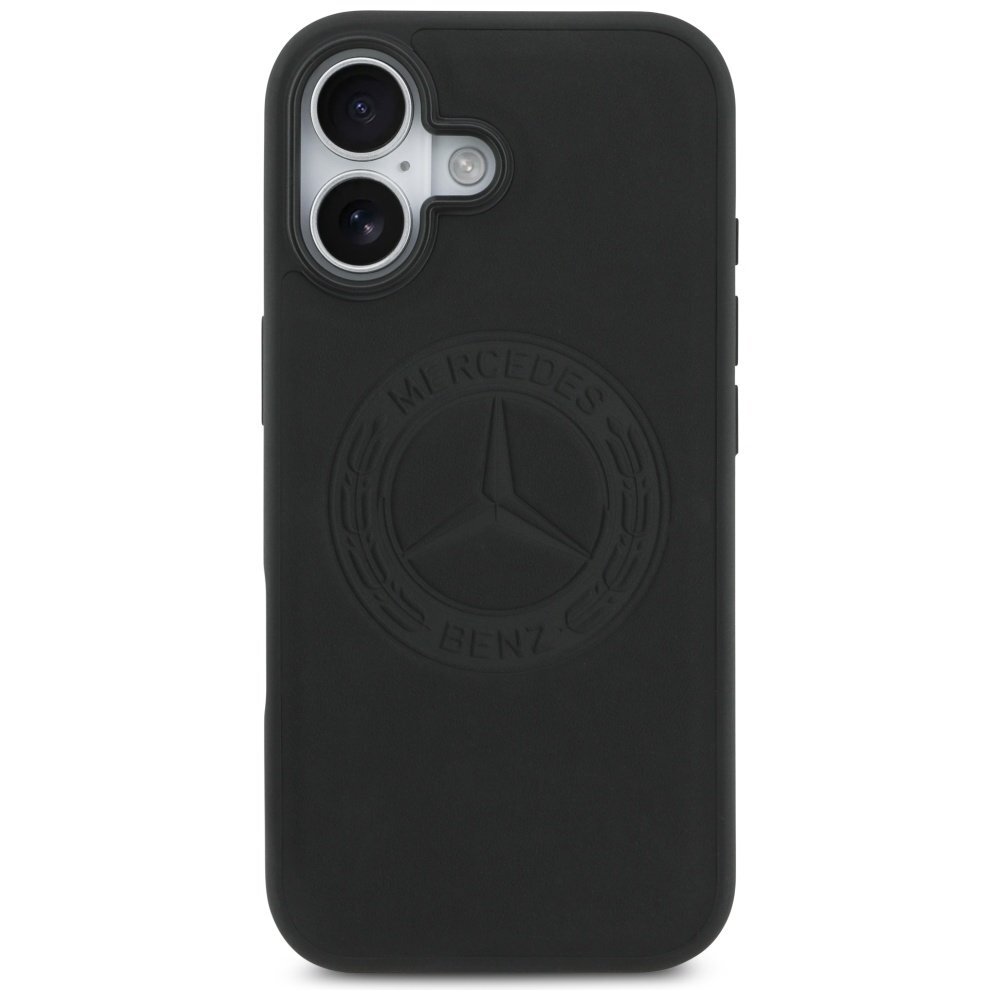 iPhone 17 dėklas Mercedes Leather Vintage Logo, MagSafe – juodas 2