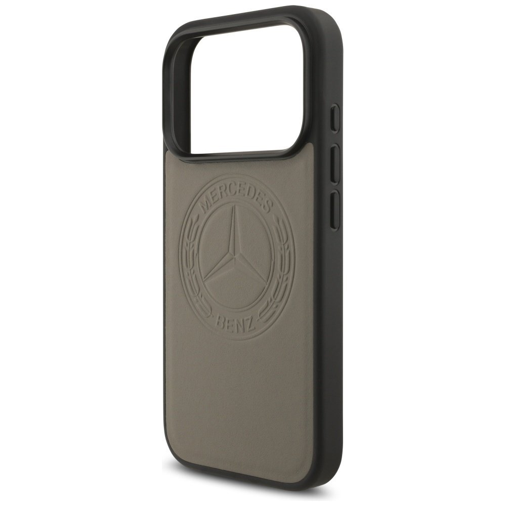 iPhone 17 Pro dėklas Mercedes Leather Vintage Logo MagSafe – smėlio spalvos 5