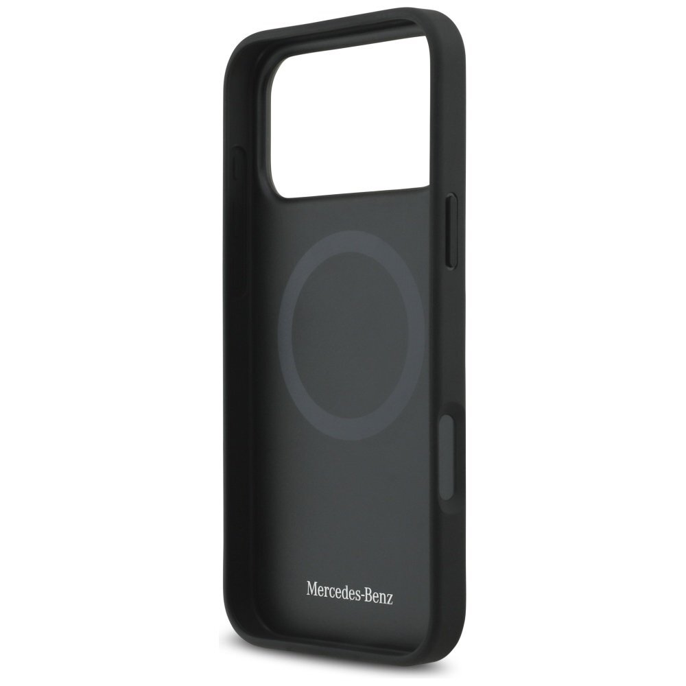 iPhone 17 Pro Max dėklas Mercedes Leather Vintage Logo, MagSafe – juodas 6