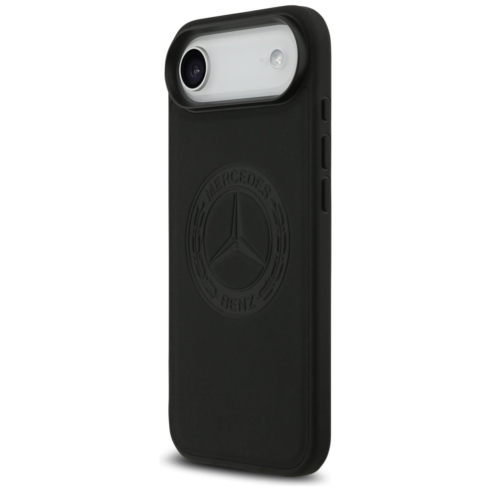 iPhone Air dėklas Mercedes Leather Vintage Logo, MagSafe – juodas 1