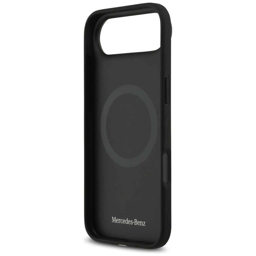 iPhone Air dėklas Mercedes Leather Vintage Logo, MagSafe – juodas 6