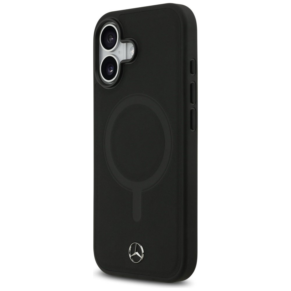 iPhone 17 dėklas Mercedes Plain Smooth Leather, MagSafe – juodas 1 iPhone 17 dėklas Mercedes Plain Smooth Leather, MagSafe – juodas 1