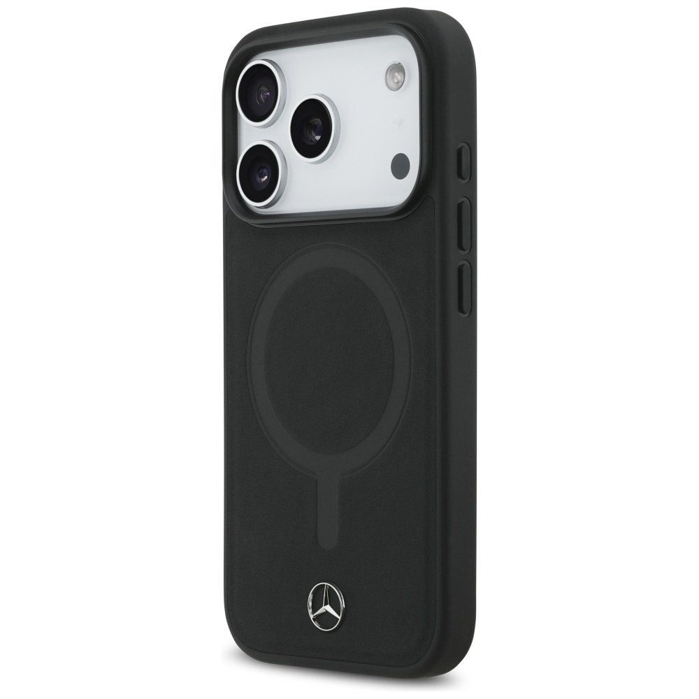 iPhone 17 Pro dėklas Mercedes Plain Smooth Leather su MagSafe – juodas 1 iPhone 17 Pro dėklas Mercedes Plain Smooth Leather su MagSafe – juodas 1