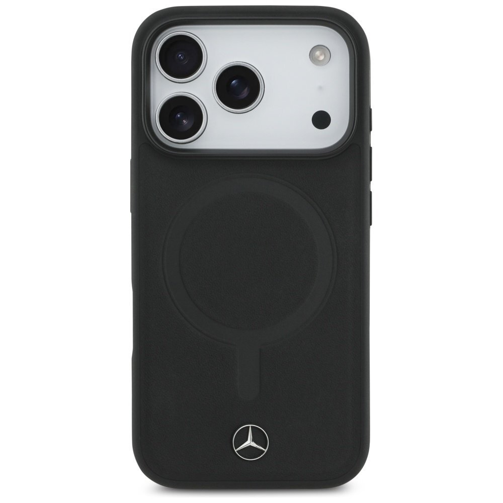 iPhone 17 Pro dėklas Mercedes Plain Smooth Leather su MagSafe – juodas 2 iPhone 17 Pro dėklas Mercedes Plain Smooth Leather su MagSafe – juodas 2