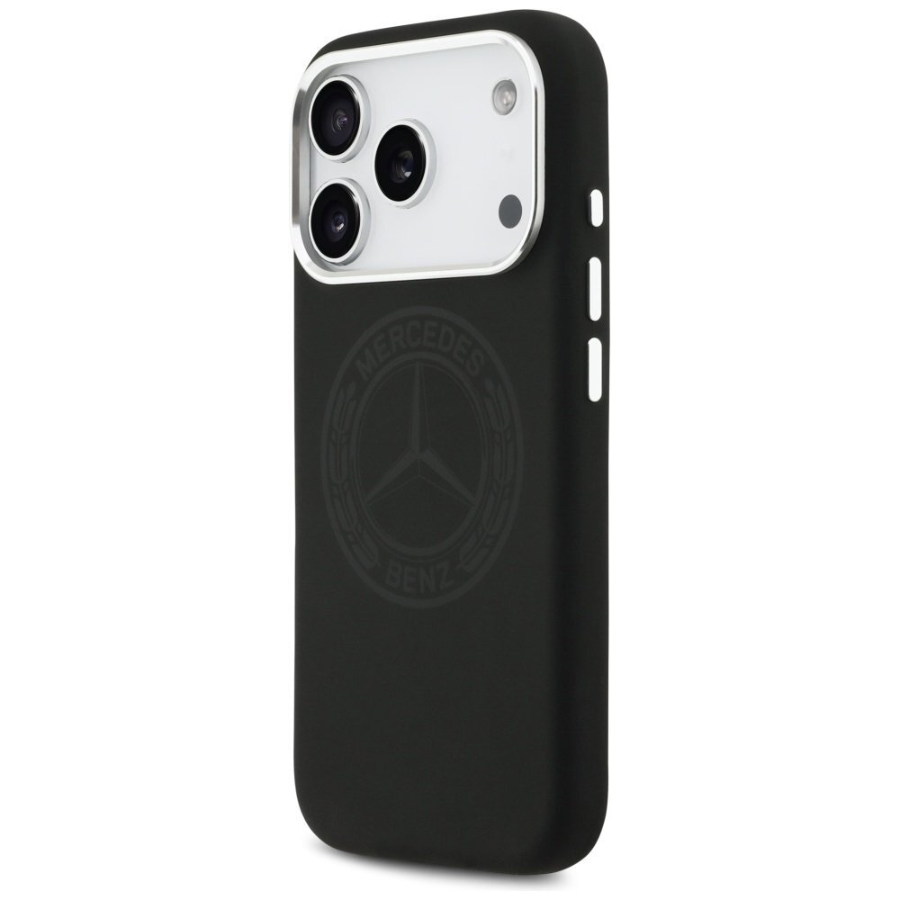 iPhone 17 Pro Mercedes Silicone Vintage Logo MagSafe dėklas – juodas 1