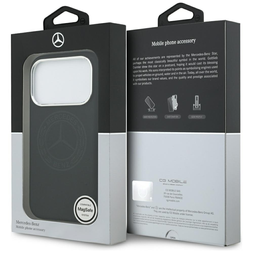 iPhone 17 Pro Mercedes Silicone Vintage Logo MagSafe dėklas – juodas 7
