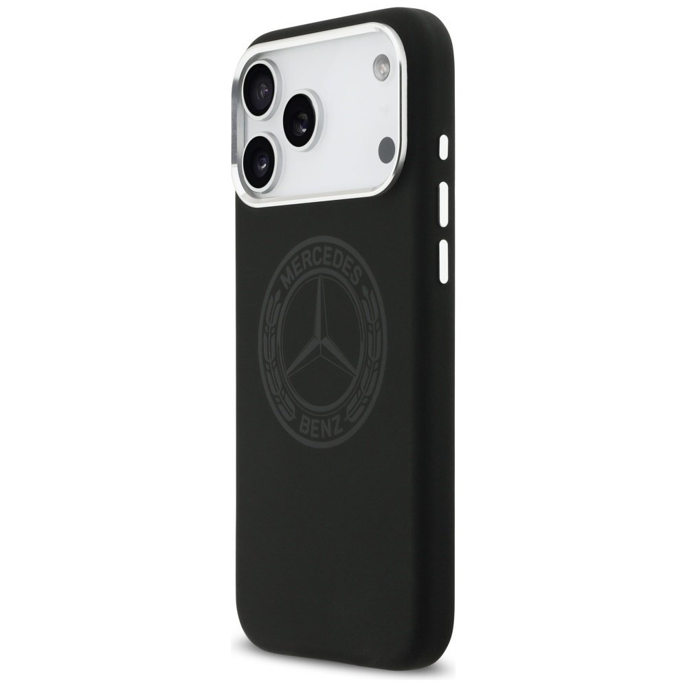 iPhone 17 Pro Max Mercedes Silicone Vintage Logo MagSafe dėklas – juodas 1