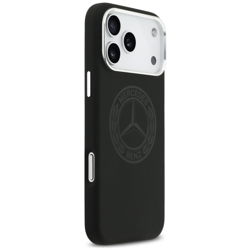 iPhone 17 Pro Max Mercedes Silicone Vintage Logo MagSafe dėklas – juodas 3