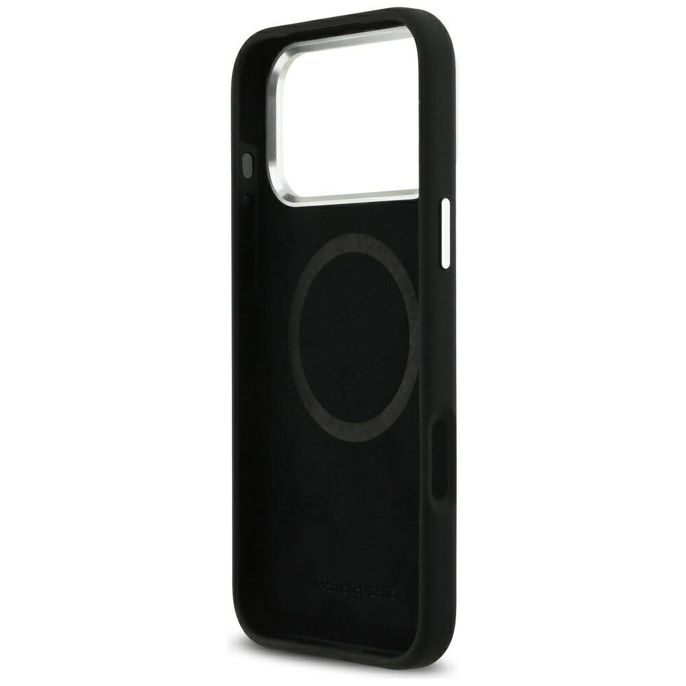 iPhone 17 Pro Max Mercedes Silicone Vintage Logo MagSafe dėklas – juodas 6