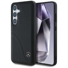 Mercedes Odinis Curved Stitches Dėklas skirtas Samsung Galaxy S25 - Juodas