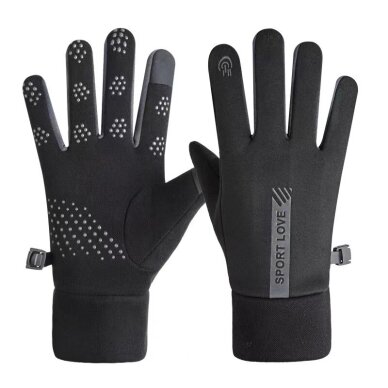 Men's windproof phone Pirštinės - Juodas ir pilkos spalvos