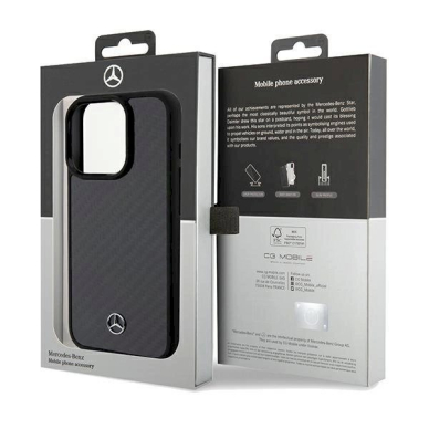 Mercedes Anglies pluošto Dynamic dėklas skirtas iPhone 15 Pro - Juodas 7