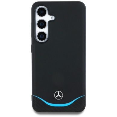 Mercedes Odinis Contrasted Mėlynas Horizontal Curve MagSafe Dėklas skirtas Samsung Galaxy S25 - Juodas 2