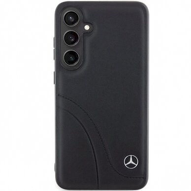 Mercedes Leather Curved Stitches Dėklas Samsung Galaxy S24 - Juodas 2 Mercedes Leather Curved Stitches Dėklas Samsung Galaxy S24 - Juodas 2