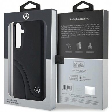 Mercedes Leather Curved Stitches Dėklas Samsung Galaxy S24+ - Juodas 7 Mercedes Leather Curved Stitches Dėklas Samsung Galaxy S24+ - Juodas 7