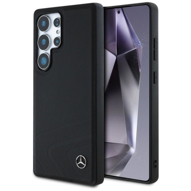 Mercedes Odinis Horizontal Debossed Curves MagSafe Dėklas skirtas Samsung Galaxy S25 Ultra - Juodas Mercedes Odinis Horizontal Debossed Curves MagSafe Dėklas skirtas Samsung Galaxy S25 Ultra - Juodas