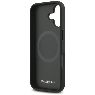 iPhone 17 dėklas Mercedes Leather Large Laurel Leave, MagSafe – juodas 6