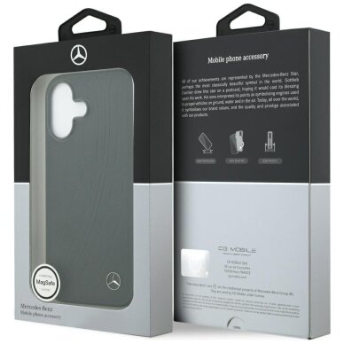 iPhone 17 dėklas Mercedes Leather Large Laurel Leave, MagSafe – juodas 7 iPhone 17 dėklas Mercedes Leather Large Laurel Leave, MagSafe – juodas 7