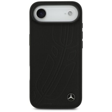 iPhone Air dėklas Mercedes Leather Large Laurel Leave, MagSafe – juodas 2