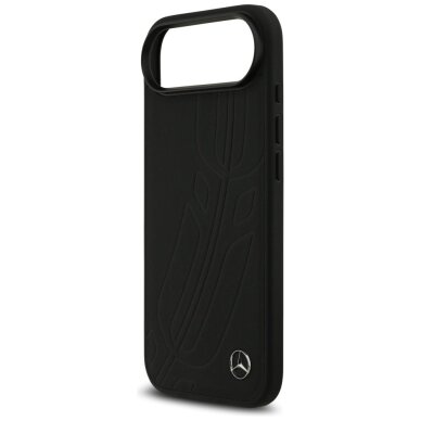 iPhone Air dėklas Mercedes Leather Large Laurel Leave, MagSafe – juodas 5