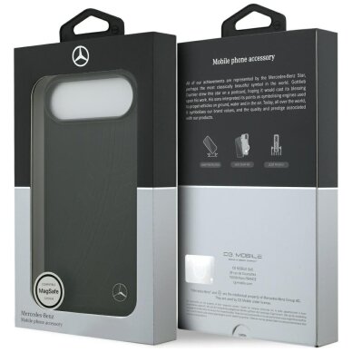 iPhone Air dėklas Mercedes Leather Large Laurel Leave, MagSafe – juodas 7