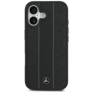 iPhone 17 Mercedes odinis dėklas su laurų juostomis ir MagSafe - juodas 2 iPhone 17 Mercedes odinis dėklas su laurų juostomis ir MagSafe - juodas 2