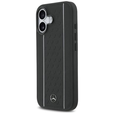 iPhone 17 Mercedes Leather Star Pattern Stripes MagSafe dėklas – juodas 1 iPhone 17 Mercedes Leather Star Pattern Stripes MagSafe dėklas – juodas 1