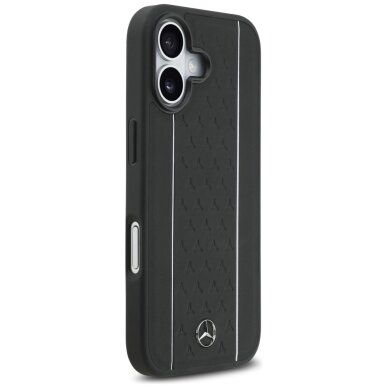 iPhone 17 Mercedes Leather Star Pattern Stripes MagSafe dėklas – juodas 3