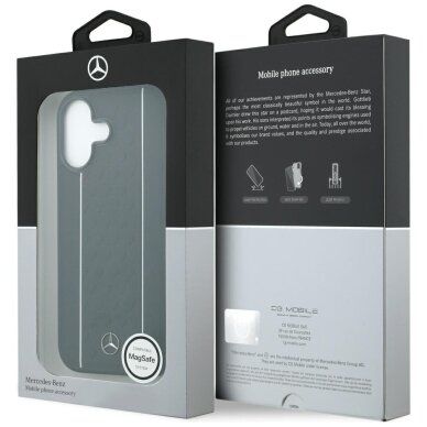 iPhone 17 Mercedes Leather Star Pattern Stripes MagSafe dėklas – juodas 7