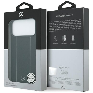 iPhone 17 Pro Max dėklas Mercedes Leather Star Pattern Stripes, MagSafe – juodas 7 iPhone 17 Pro Max dėklas Mercedes Leather Star Pattern Stripes, MagSafe – juodas 7
