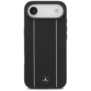 iPhone Air dėklas Mercedes Leather Star Pattern Stripes, MagSafe – juodas 2