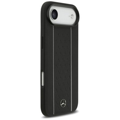 iPhone Air dėklas Mercedes Leather Star Pattern Stripes, MagSafe – juodas 3