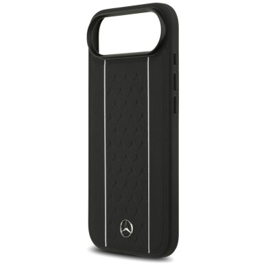 iPhone Air dėklas Mercedes Leather Star Pattern Stripes, MagSafe – juodas 5