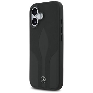 iPhone 17 dėklas Mercedes Leather The Move, MagSafe – juodas 1