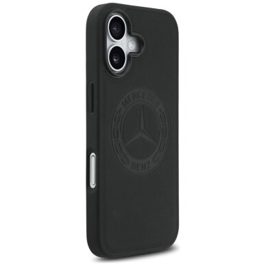 iPhone 17 dėklas Mercedes Leather Vintage Logo, MagSafe – juodas 3
