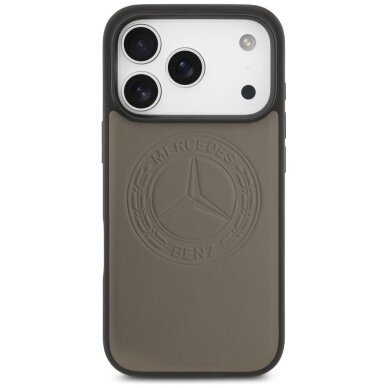 iPhone 17 Pro dėklas Mercedes Leather Vintage Logo MagSafe – smėlio spalvos 2
