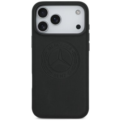 iPhone 17 Pro Max dėklas Mercedes Leather Vintage Logo, MagSafe – juodas 2
