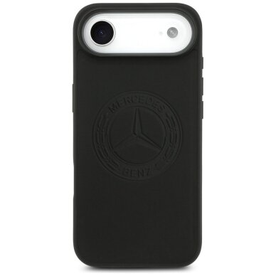 iPhone Air dėklas Mercedes Leather Vintage Logo, MagSafe – juodas 2