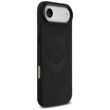 iPhone Air dėklas Mercedes Leather Vintage Logo, MagSafe – juodas 3