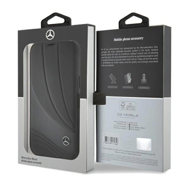 Mercedes Odinis Wave Pattern iPhone 15 Pro Dėklas - Juodas 6