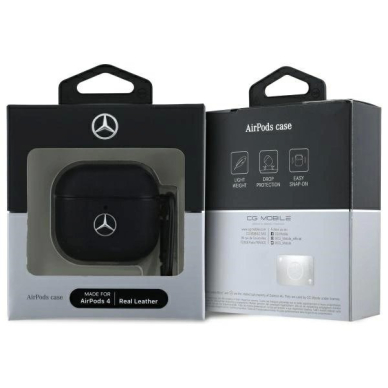 Mercedes MEA4CSLBK AirPods 4 cover Juodas/Juodas Odinis Metal Logo 2