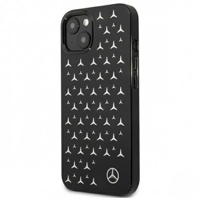 Originalus Mercedes Silver Stars Pattern dėklas iPhone 13 Juodas 1