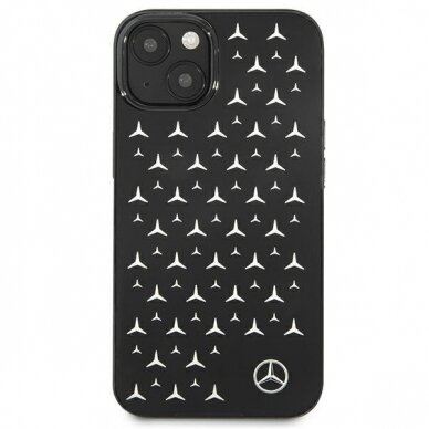 Originalus Mercedes Silver Stars Pattern dėklas iPhone 13 Juodas 2
