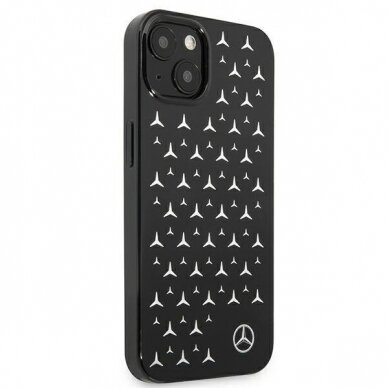 Originalus Mercedes Silver Stars Pattern dėklas iPhone 13 Juodas 3