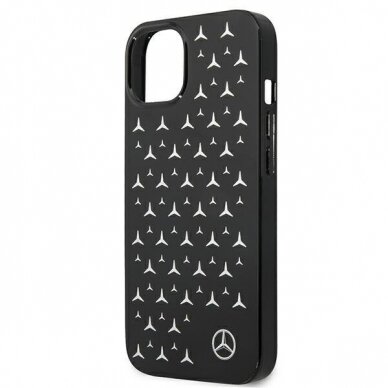 Originalus Mercedes Silver Stars Pattern dėklas iPhone 13 Juodas 5
